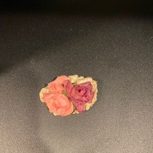 Vintage rose crochet barrette